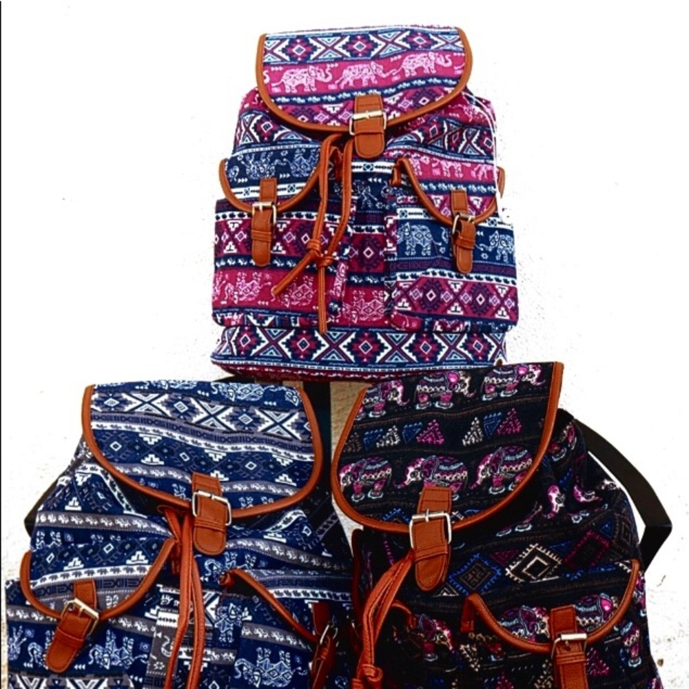 New Blue Canvas Rucksack - Picture 4 of 6